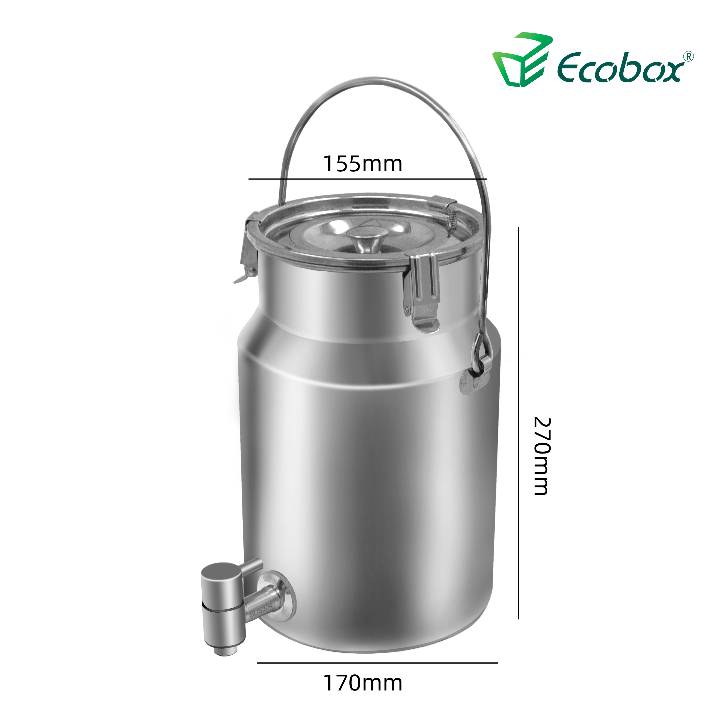 Contenedor dispensador de tambor de líquido de aceite de grado alimenticio inoxidable Ecobox para tiendas zerowaste