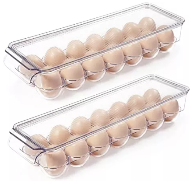 Bandeja de huevos con tapa, tipo cajón, caja de almacenamiento para refrigerador, organizador de huevos de bolas de masa hervida, contenedor, rejillas, caja de almacenamiento de huevos