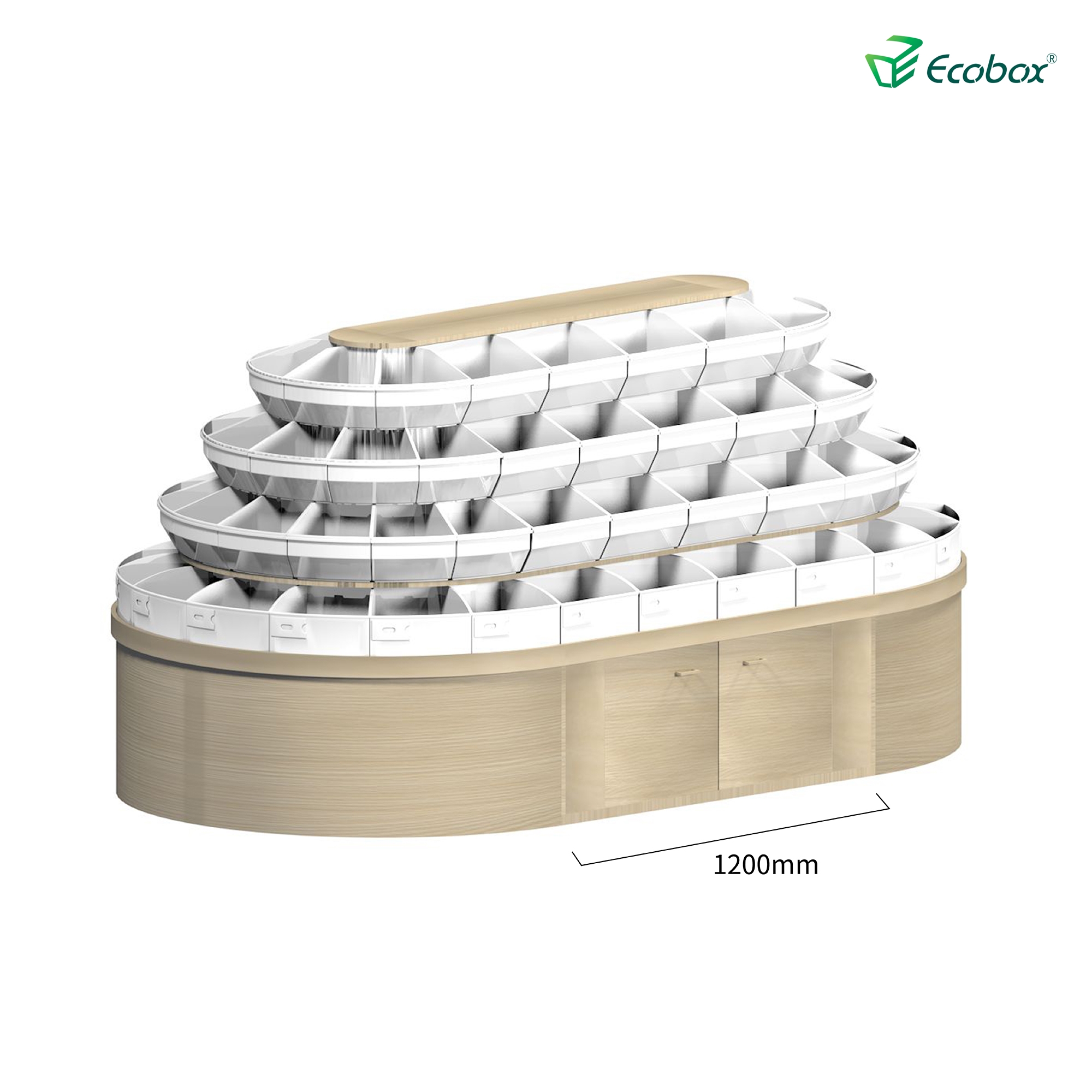 Estante redondo de la serie Ecobox G008 con exhibidores de alimentos a granel de supermercado de contenedores a granel Ecobox