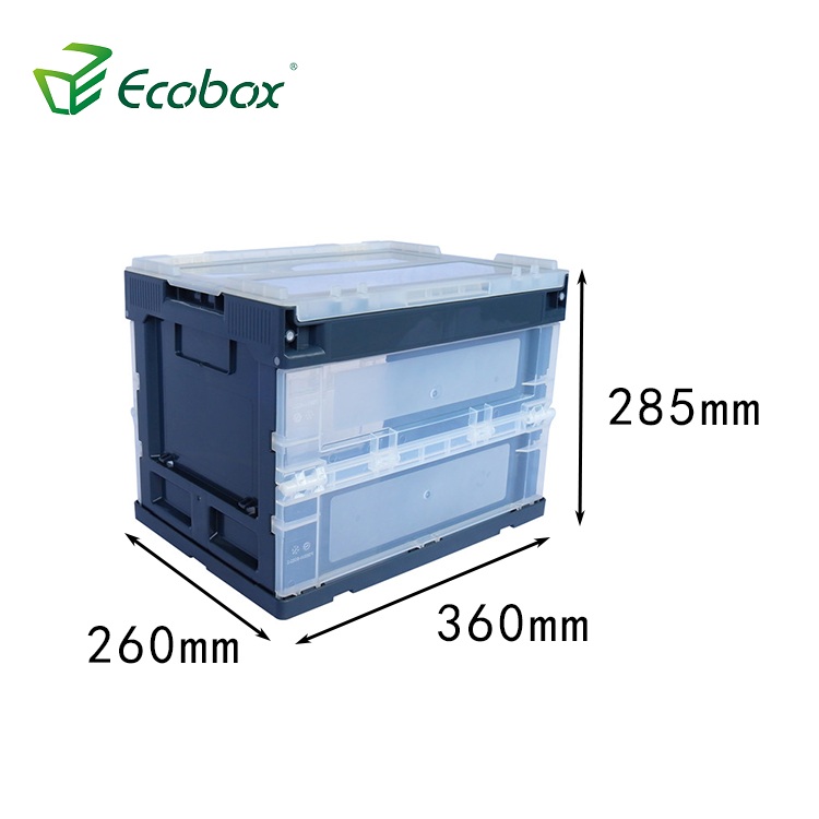 Caja móvil de caja de plástico de almacenamiento plegable Ecobox con tapa