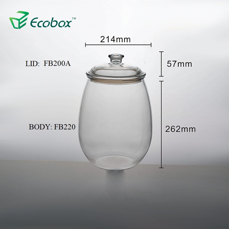 Ecobox SPH-FB220 tarro de dulces redondo hermético pecera caja de